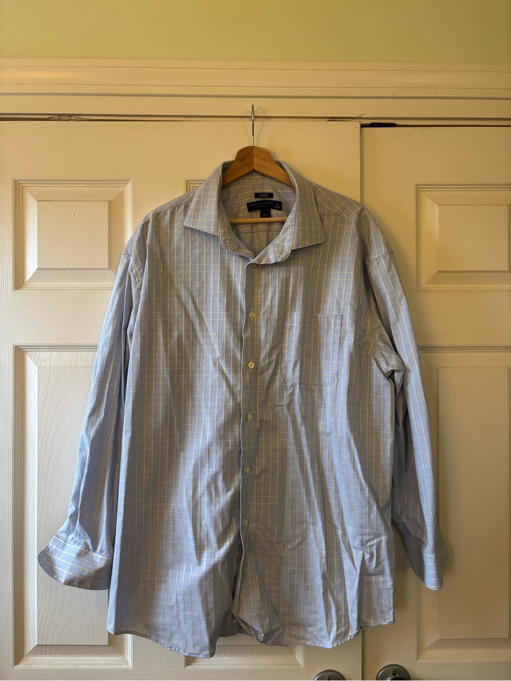 Pronto Uomo Light Blue Windowpane Dress Shirt